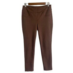 KIKA Paprika Ponte Skinny Organic Cotton Pull on Stretch Pants in Brown Size 4